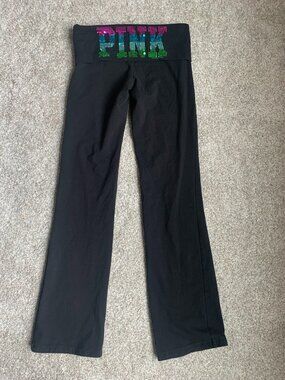 Victoria's Secret Pink Bootcut Yoga Pants, Classic Style Bling Waistband, S NWOT